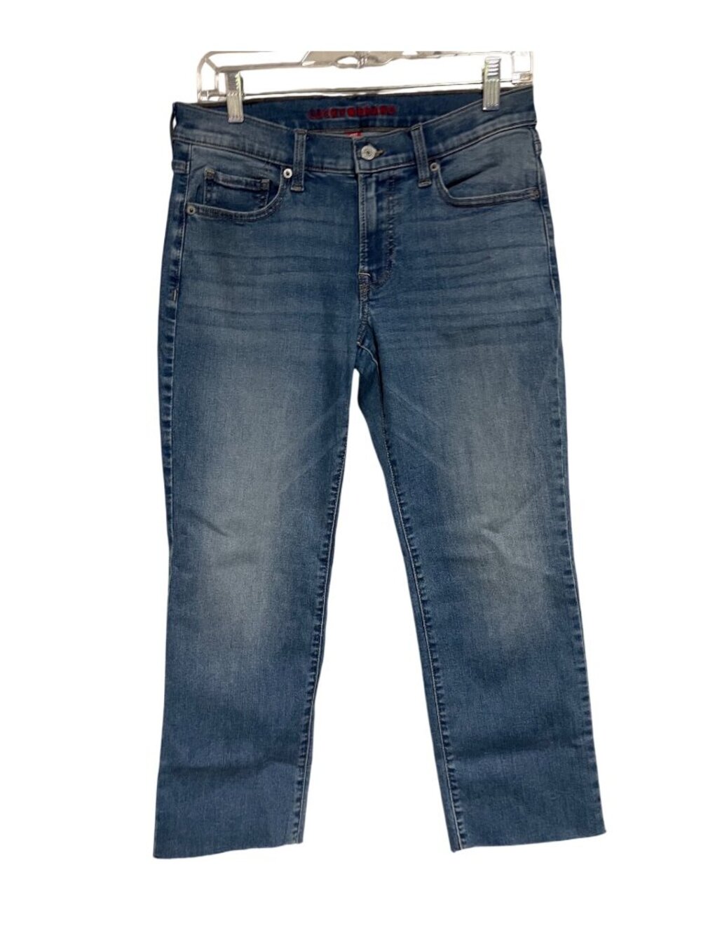 Lucky Brand Womens Sweet Mid Rise Crop Jeans Size 4/27 Blue Denim Raw Hem